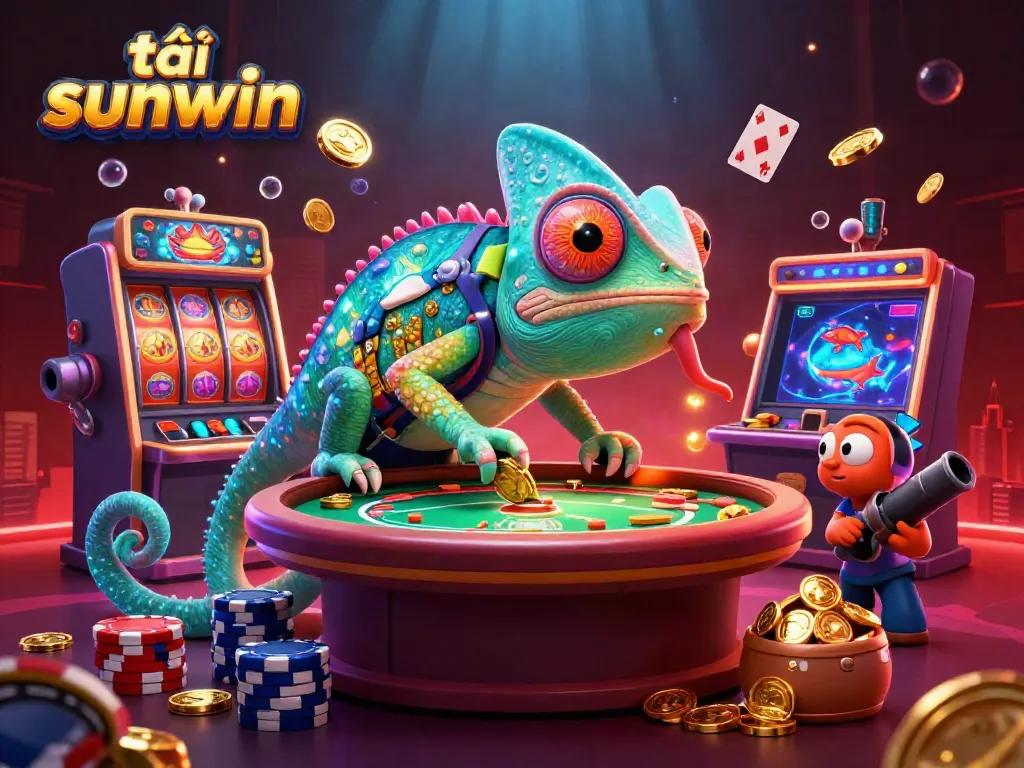 Engage with thrilling gameplay as you tải sunwin in a vibrant casino scene.