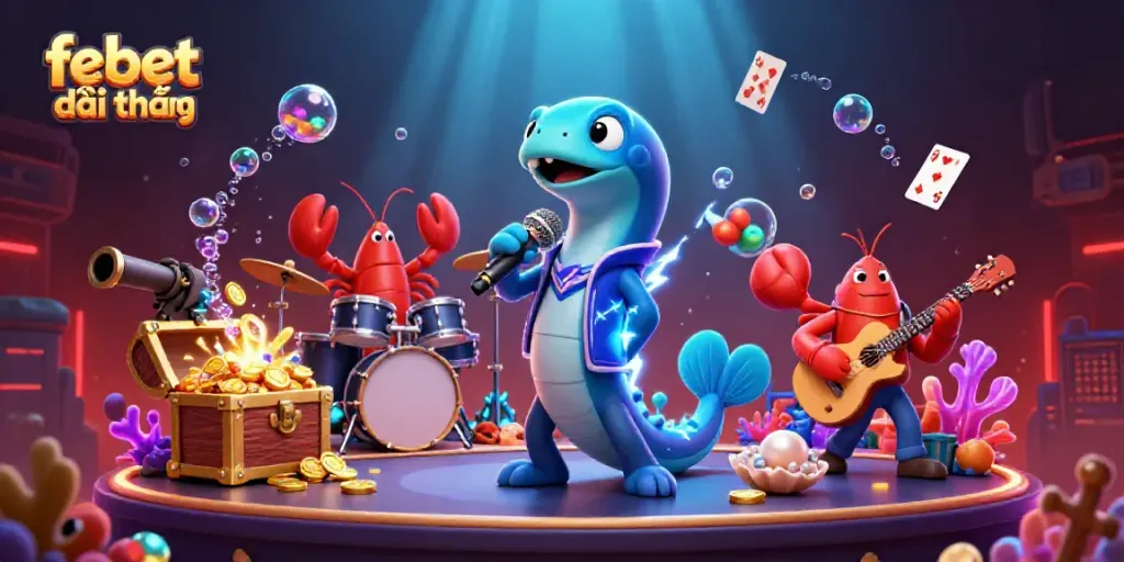 Experience the exciting action of febet đổi thưởng with an underwater DJ show featuring unique sea creatures.