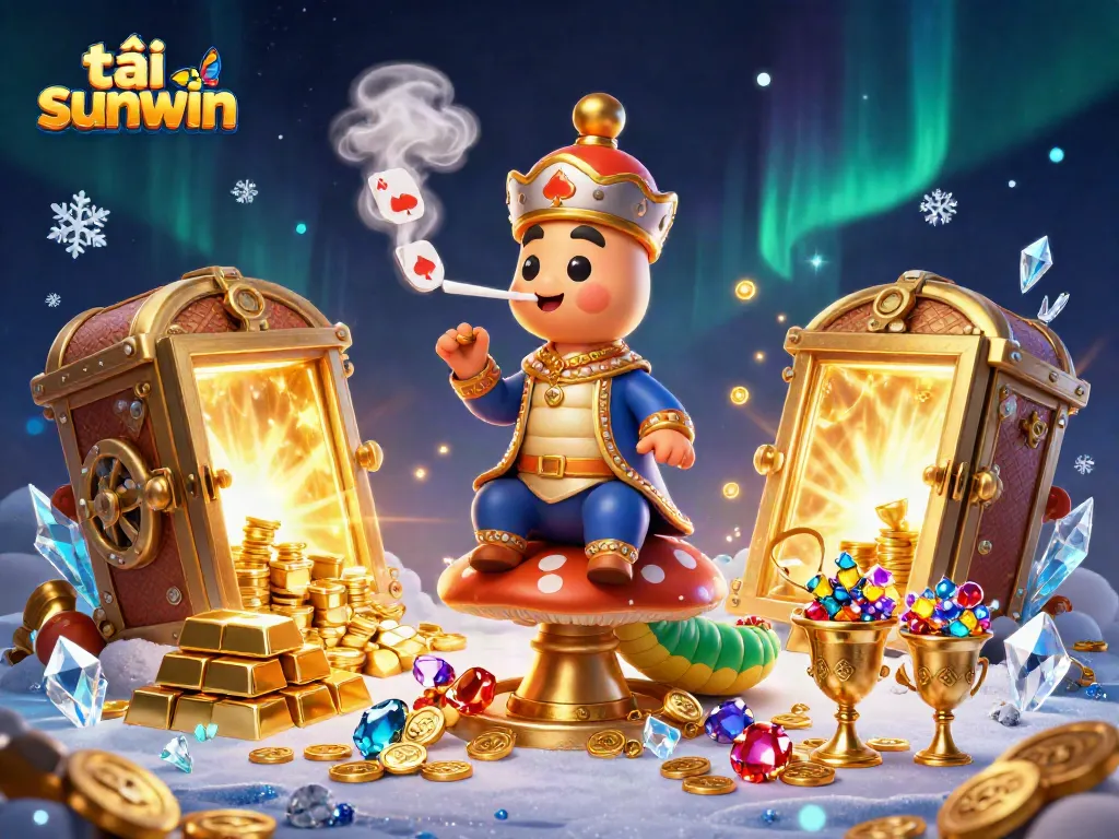 Experience tải sunwin with this vibrant 3D illustration showcasing a lively casino scene.