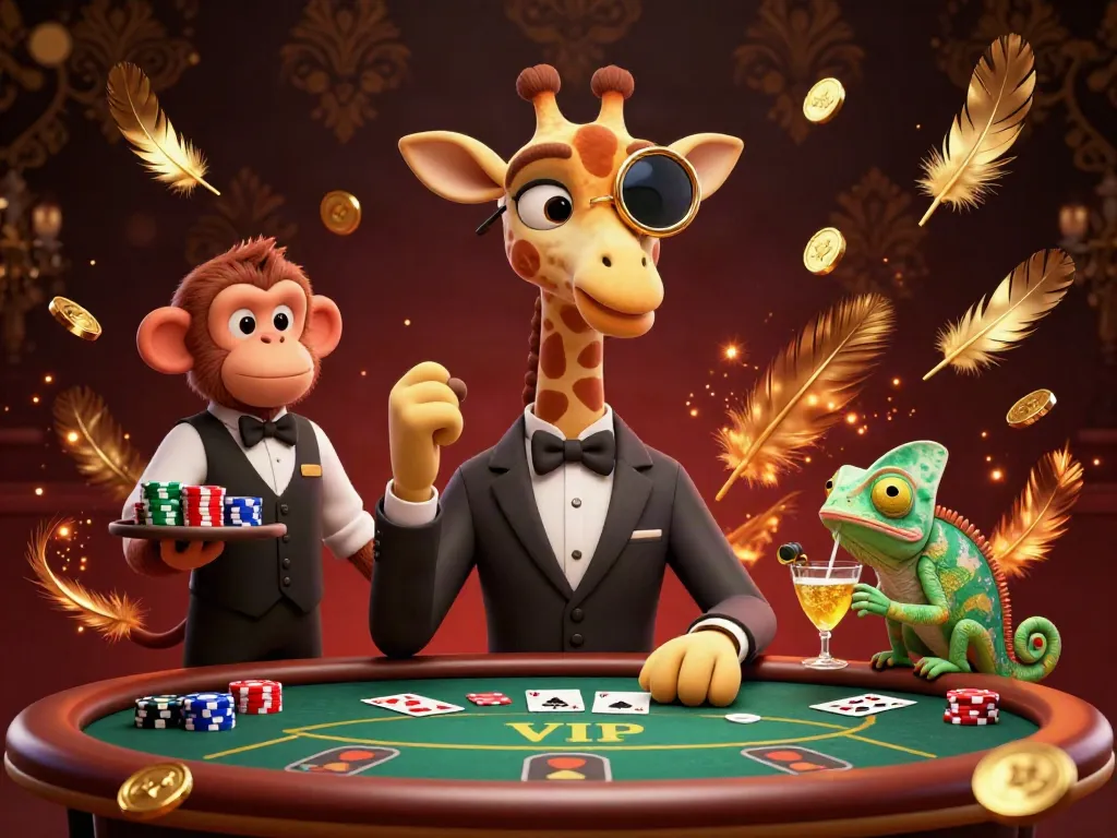 Experience high-stakes gaming with hitclub3 in a vibrant casino scene featuring charming characters.