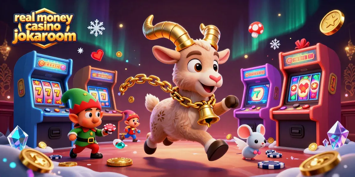 Experience the thrill of the real money casino jokaroom with Krampus overseeing a festive gaming scene.