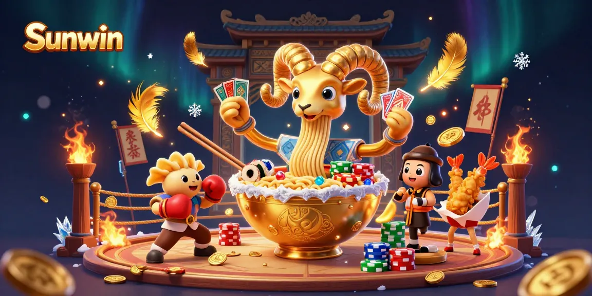 Sunwin offers engaging gameplay with vibrant characters in a dynamic casino scene filled with excitement.