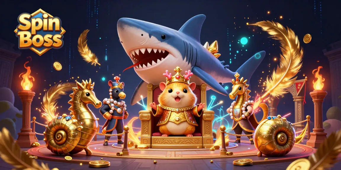 Engage in thrilling gameplay at Spin Boss, featuring a dynamic 3D casino scene with vibrant characters and game elements.